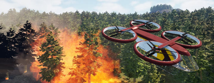 Operaton: Phoenix gameplay still of quadcopter and forest fire